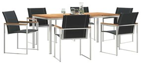 vidaXL Σέτ φαγητού για κήπο 7 pcs Σταθερό Ξύλο Ακακίας