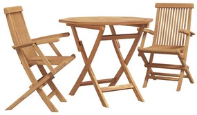 vidaXL Σετ Τραπεζαρίας Κήπου 2 pcs Καφέ Μασίφ ξύλο teak