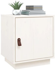 vidaXL Κομοδίνα 2 τεμ. Λευκό 40x34x45 εκ. από Μασίφ Ξύλο Πεύκου