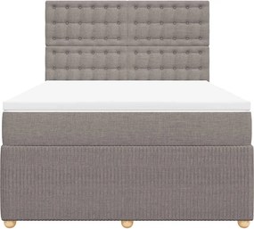 vidaXL Κρεβάτι Boxspring με Στρώμα Taupe 160x200 εκ. Υφασμάτινο