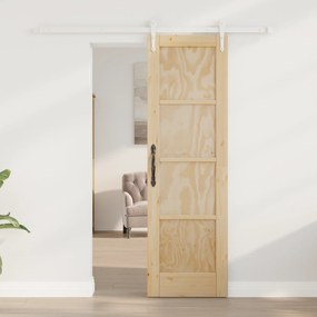 vidaXL Συρόμενη Πόρτα με Σετ Εξαρτημάτων 61x198,5 εκ. Μασίφ Ξύλο Πεύκου