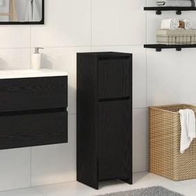VidaXL Μαύρο Ντουλάπι Μπάνιου Δρύς 30x30x95 εκ. από Επεξεργασμένο Ξύλο