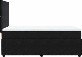 vidaXL Κρεβάτι Boxspring με Στρώμα Μαύρο 100x200 εκ. Βελούδινο