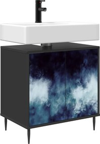 vidaXL Ντουλάπι Μπάνιου RAALTE Μαύρη Δρυς 60 x 40 x 61 εκ