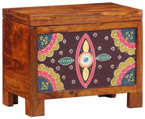 vidaXL Κουτί αποθήκευσης Πολύχρωμο 50 x 30 x 40 εκ. Μασίφ ξύλο ακακίας