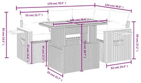 ΣΕΤ ΚΑΝΑΠΕ ΚΗΠΟΥ 5 ΤΕΜΑΧΙΩΝ ΜΑΥΡΟ ΣΥΝΘΕΤΙΚΟ ΡΑΤΑΝ ΜΕ ΜΑΞΙΛΑΡΙΑ 3271735