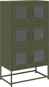 vidaXL Highboard Ελαιοπράσινο 68x39x123 cm Ατσάλι