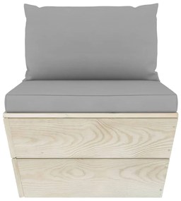 vidaXL Καναπές Κήπου Παλέτας Τριθέσιος Ξύλο Ερυθρελάτης με Μαξιλάρια