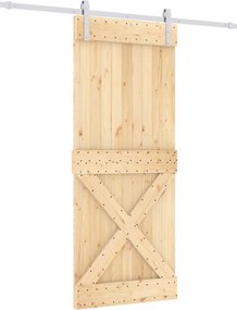vidaXL Συρόμενη Πόρτα Φυσικό και Λευκό 85 x 210 cm