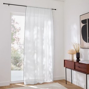 Λεπτή κουρτίνα από λινό με μαύρο ρέλι, ONEGA