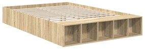 vidaXL Σκελετός Κρεβατιού Δρύς Sonoma 140 x 190 cm Επεξεργασμένο ξύλο
