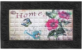 Πατάκι Εισόδου Venga 002 Home Flowers 45X75cm Black-Multi Sdim 45X75