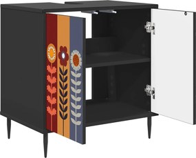vidaXL Ντουλάπι Μπάνιου ESSEN Μαύρη Δρυς 60 x 40 x 61 εκ