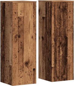 vidaXL Βάσεις Φυτών 2 τεμ. Όψη Παλαιού Ξύλου 33x33x100 εκ. Επεξ. Ξύλο