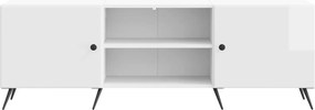 vidaXL Ντουλάπι TV 150 x 31 x 50 εκ. Γυαλιστερό Λευκό
