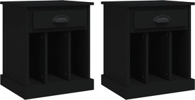 vidaXL Κομοδίνα 2 τεμ. Μαύρα 43 x 36 x 50 εκ.