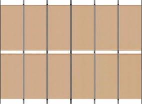 vidaXL Διαχωριστικό Δωματίου 6-Πάνελ Μπεζ 300 x 220 cm Ύφασμα