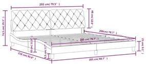 Πλαίσιο Κρεβατιού με Κεφαλάρι Ροζ 200x200 εκ. Βελούδινο - Ροζ