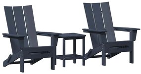 vidaXL Έπιπλα Χαλάρωσης Κήπου 3 pcs Ναυτικό μπλε 38 x 38 x 46cm