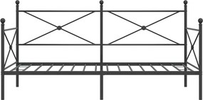 vidaXL Κρεβάτι ημέρας χωρίς στρώμα Μαύρο 100x190 cm Ατσάλι