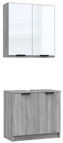 vidaXL Σετ Επίπλων Μπάνιου 2 Τεμαχίων Γκρι Sonoma Επεξεργασμένο Ξύλο