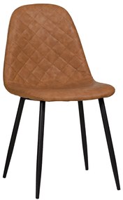Καρέκλα Antonella Camel 45.5 x 53 x 87, Χρώμα: Camel, Υλικό: Μέταλλο, Τεχνόδερμα PU