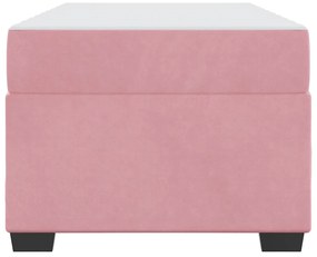 vidaXL Σκελετός Κρεβατιού με στρώμα Ροζ 90 x 200 cm Βελούδο