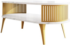 Τραπεζάκι σαλονιού Roenni Gold-Leuko Marmaro