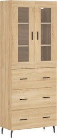 vidaXL Ντουλάπι Sonoma δρυς 69,5 x 34 x 180 εκ. από Επεξεργασμένο Ξύλο