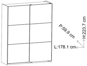 Ντουλάπα συρόμενη Alcazaba 180-Drus