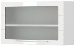Ντουλάπι κρεμαστό Hudson V5-90-1KSP με βιτρίνα-Λευκό - Λευκό γυαλιστερό - 90.00Χ32.00Χ55.00cm