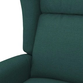 vidaXL Πολυθρόνα Ανακλινόμενη Ηλεκτρική Ανάκλιση Σκ.Πράσινο Υφασμάτινη