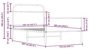 ΠΛΑΙΣΙΟ ΚΡΕΒΑΤΙΟΥ ΧΩΡ. ΣΤΡΩΜΑ SONOMA ΔΡΥΣ 107X203 ΕΚ ΕΠ. ΞΥΛΟ 4100388