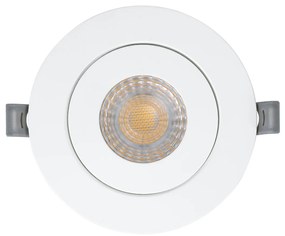 GloboStar LEXIS JOINT 60991 Χωνευτό LED Κινούμενο Spot Downlight 7W 660lm 45° AC 220-240V IP44 Φ12cm x Υ3.1cm - Στρόγγυλο - Λευκό - Θερμό Λευκό 2700K - Bridgelux Chip - TÜV Certified Driver - 5 Years Warranty