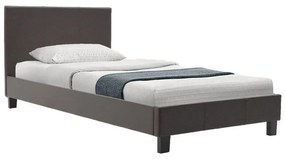 Κρεβάτι Nevil μονό 100x200 PU σκούρο καφέ ματ 106x212x87 εκ.