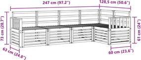 vidaXL Σειρά Καναπέ Εξωτερικού 5 τμχ. 5-θέσια Λευκό