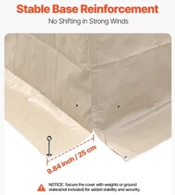VEVOR Winter Gazebo Cover Fits 3.08 x 4.39 m Hardtop Gazebos, All-Weather Gazebo Cover with Sidewalls &amp; Windows, High-Density PE Material, Enclosed Storage Shelter Covers, Gazebos not Included