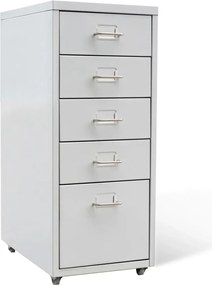 vidaXL Αρχειοθήκη με 5 Συρτάρια Γκρι 68,5 εκ. Ατσάλινη