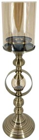 Κηροπήγιο Στεφάνι 24-15-40070 53cm Bronze Marhome Μέταλλο,Γυαλί