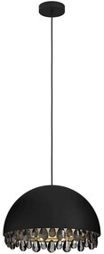Φωτιστικό Οροφής Gaetano 2 39949 Φ45x150cm 1xE27 40W Black-Gold Eglo Steel,Glass