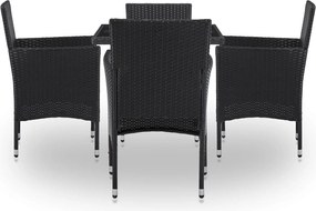 vidaXL Σετ επίπλων 5 pcs Μαύρο