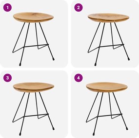 vidaXL σκαμπό 2 τεμάχια από μασίφ ξύλο τικ