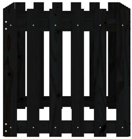 vidaXL Ζαρντινιέρα με Σχέδιο Φράχτη Μαύρη 60 x 60 x 60 εκ. Μασίφ Πεύκο