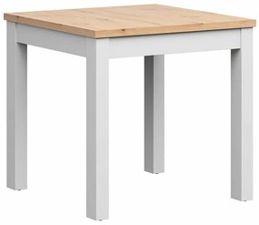 Τραπέζι Boston 449, Artisan βελανιδιά, Άσπρο, 77x80x80cm, Πλαστικοποιημένη μοριοσανίδα | Epipla1.gr