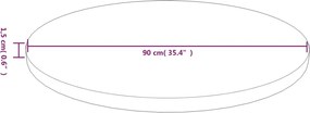 vidaXL Επιφάνεια Τραπεζιού Στρογγυλή Σκ. Καφέ Ø90x1,5 εκ. Ξύλο Δρυς