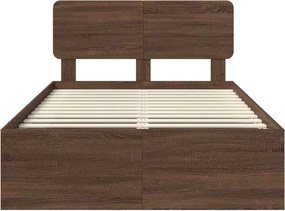 vidaXL Σκελετός Κρεβατιού Καφέ δρυς 120 x 200 cm Στερεά ξυλεία πεύκου