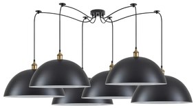 Φωτιστικό Οροφής  SE21-BR-10-BL6-MS50 MAGNUM Bronze Metal Pendant Black Shade with Black Fabric Cable+ - 51W - 100W - 77-8700