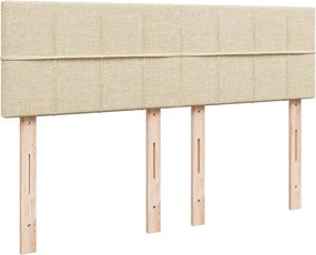 vidaXL Κρεβάτι Boxspring με Στρώμα Κρεμ 140x200 εκ. Υφασμάτινο