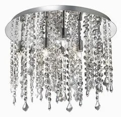 Φωτιστικό οροφής ROYAL PL8 κρυστάλλινο στρογγυλό Ideal Lux-52991-Ασημί 52991
