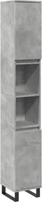 vidaXL Ντουλάπι Μπάνιου Γκρι Σκυροδέματος 30x30x190 εκ. Επεξ. Ξύλο